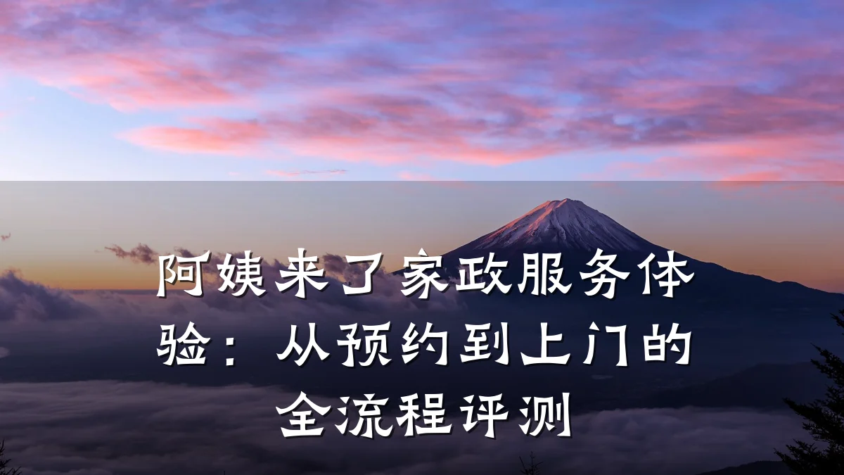 阿姨来了家政服务体验：从预约到上门的全流程评测