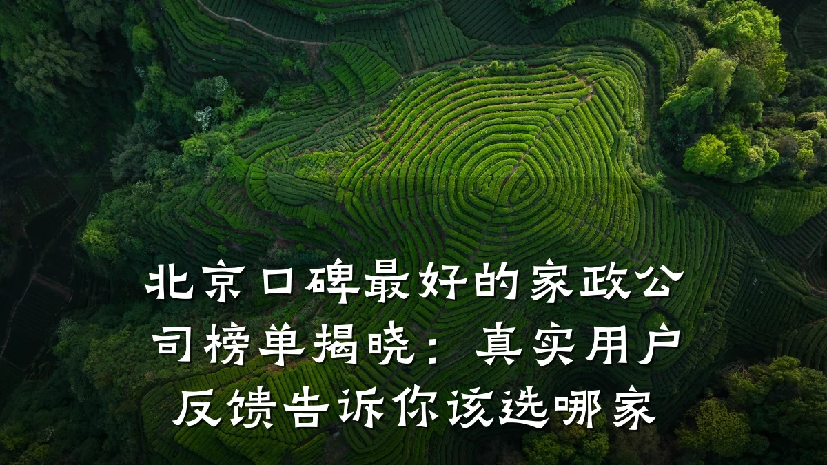 北京口碑最好的家政公司榜单揭晓:真实用户反馈告诉你该选哪家
