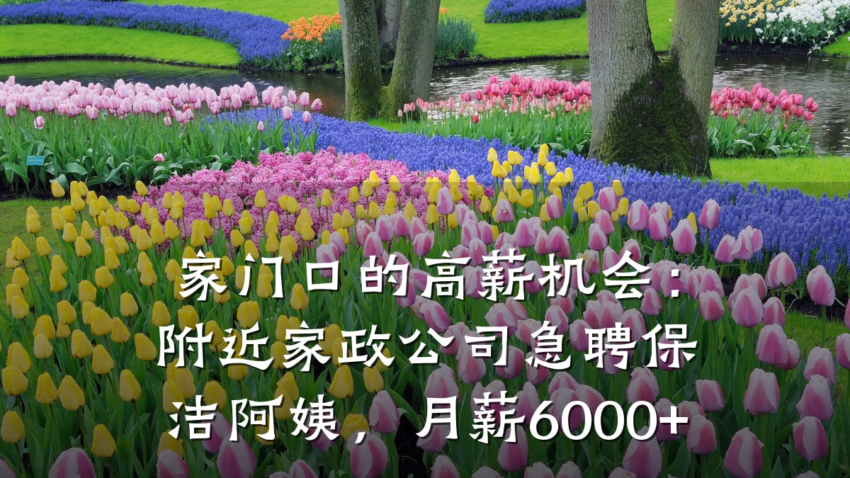 家门口的高薪机会:附近家政公司急聘保洁阿姨,月薪6000+