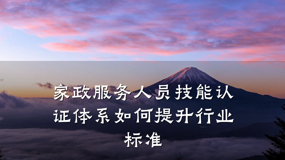家政服务人员技能认证体系如何提升行业标准