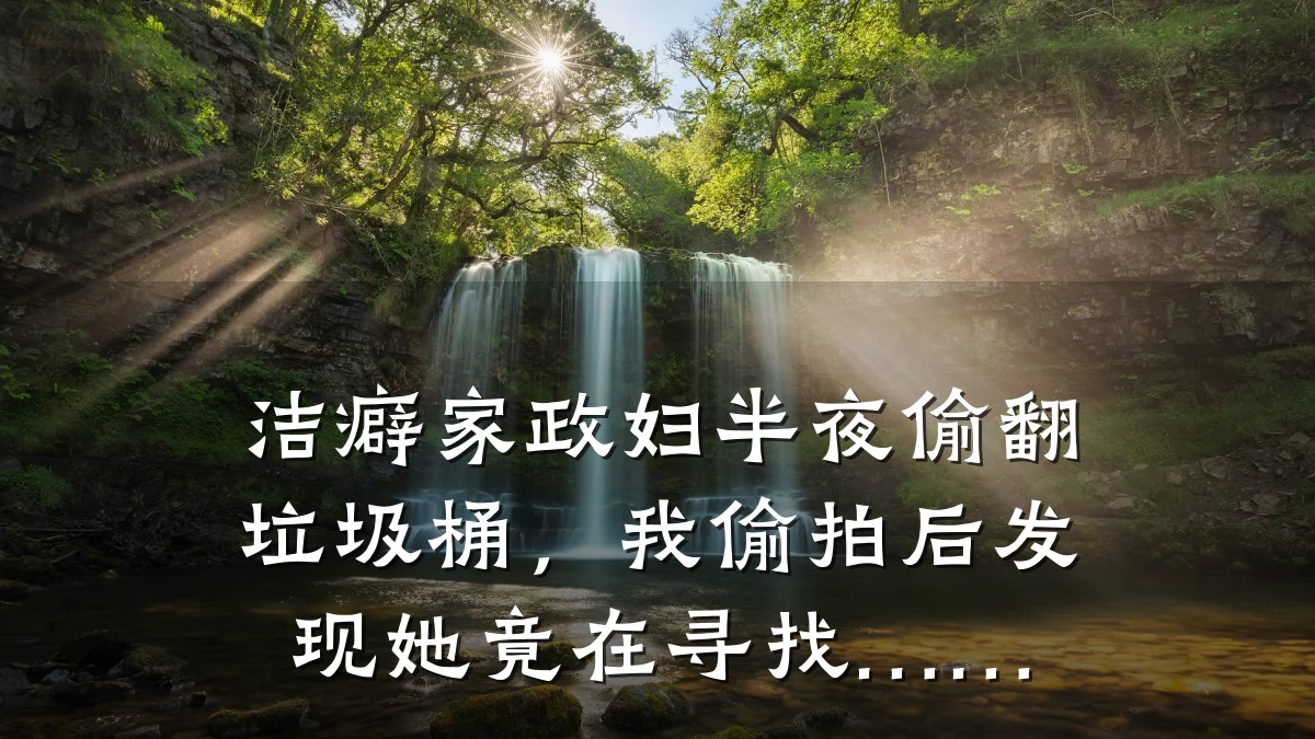 洁癖家政妇半夜偷翻垃圾桶,我偷拍后发现她竟在寻找……