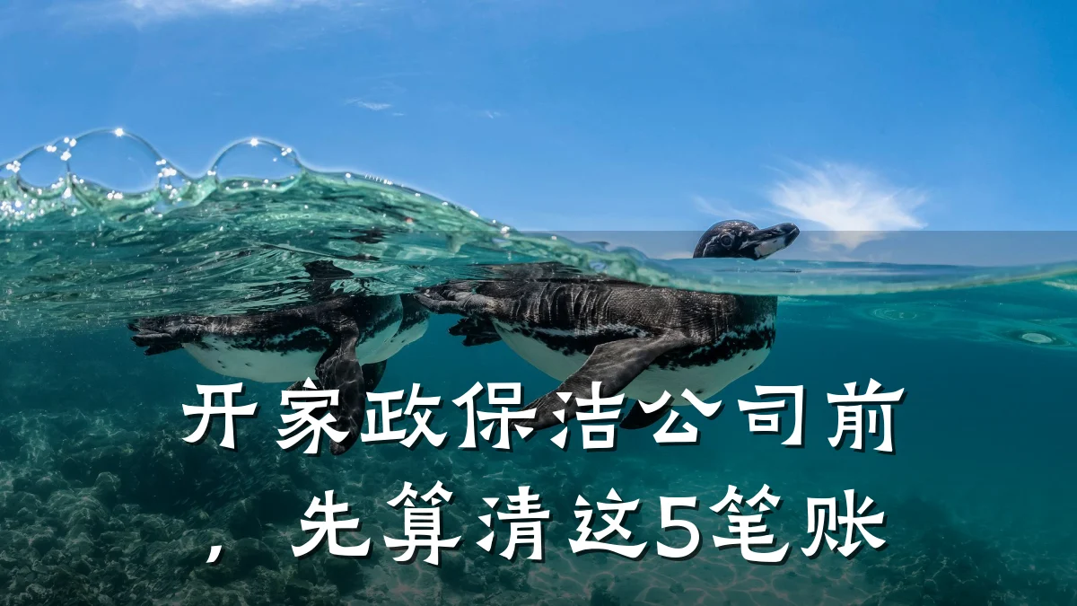 开家政保洁公司前,先算清这5笔账