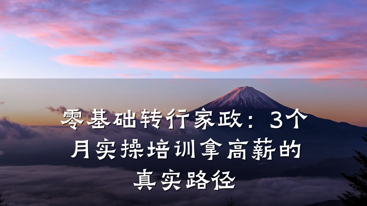 零基础转行家政:3个月实操培训拿高薪的真实路径