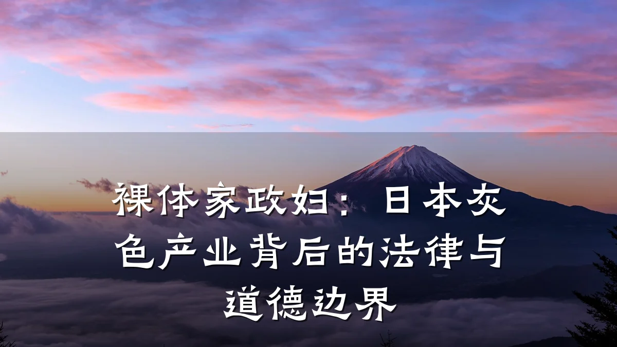 裸体家政妇:日本灰色产业背后的法律与道德边界