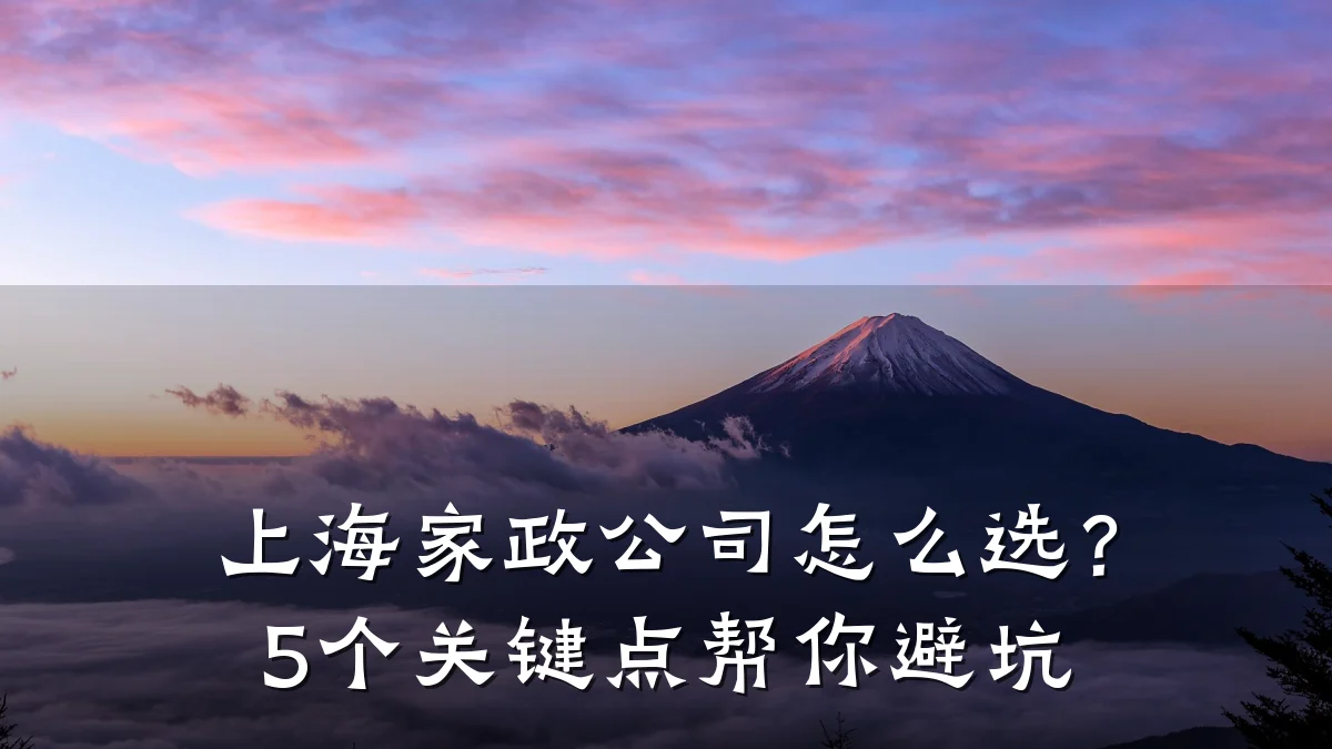 上海家政公司怎么选?5个关键点帮你避坑