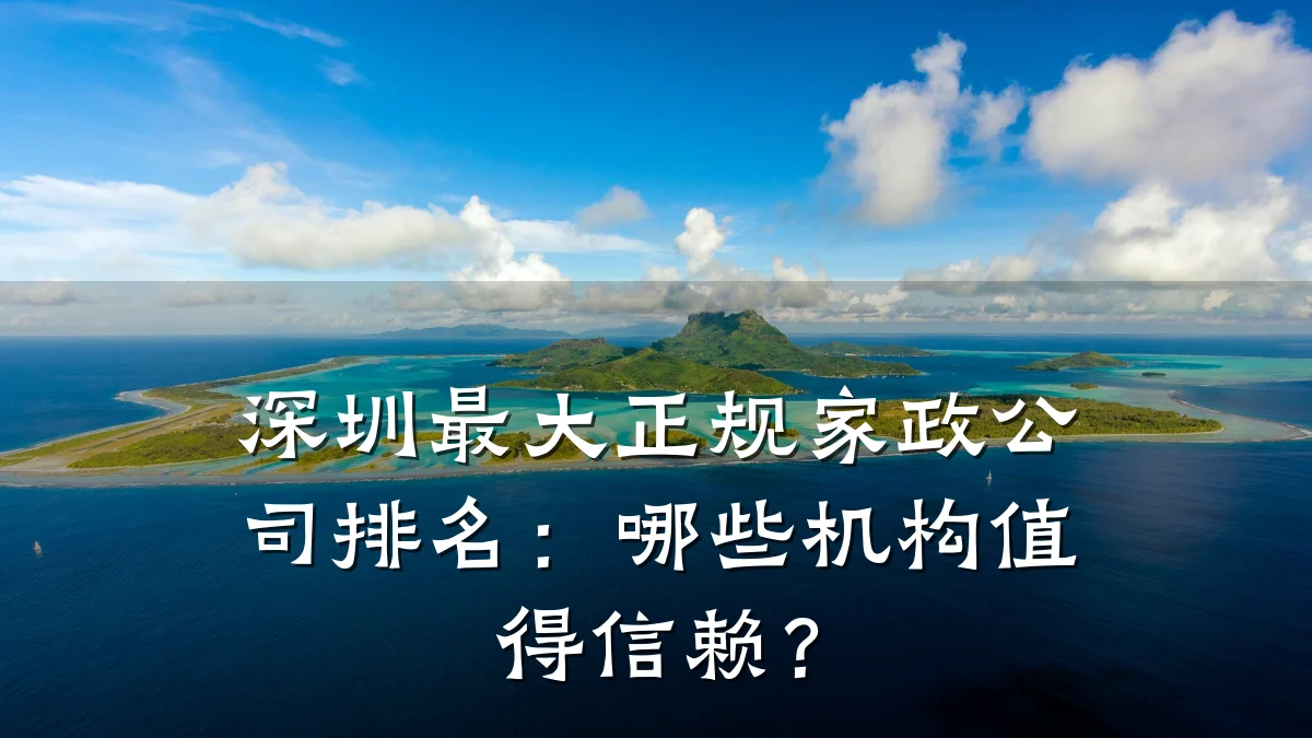 深圳最大正规家政公司排名:哪些机构值得信赖?