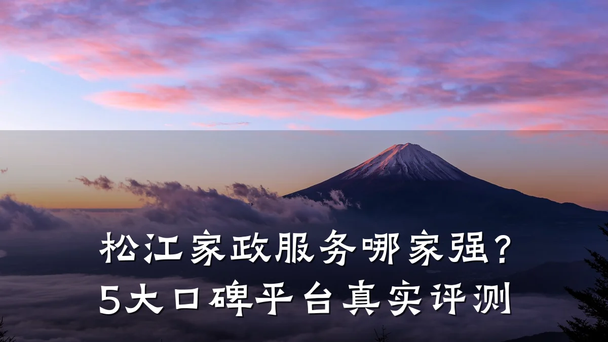 松江家政服务哪家强？5大口碑平台真实评测