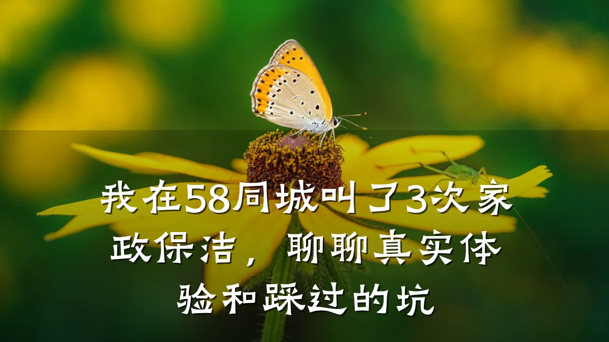 我在58同城叫了3次家政保洁,聊聊真实体验和踩过的坑