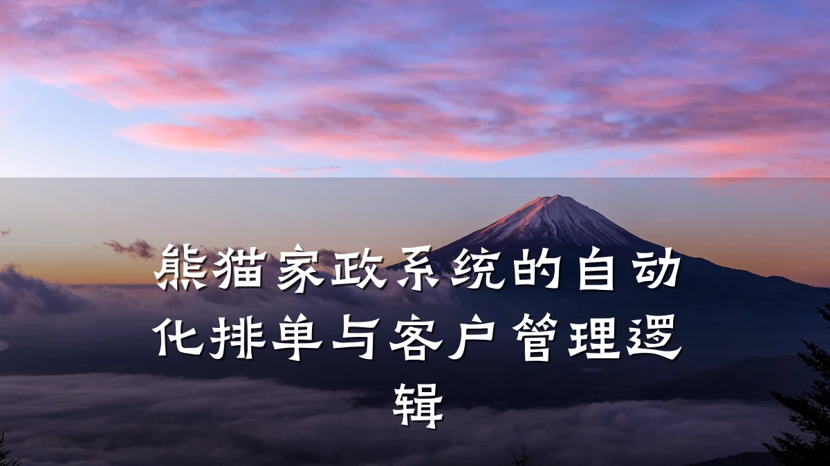 熊猫家政系统的自动化排单与客户管理逻辑