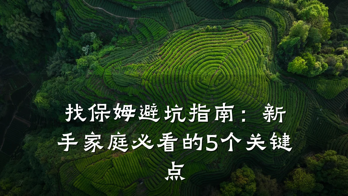 找保姆避坑指南:新手家庭必看的5个关键点