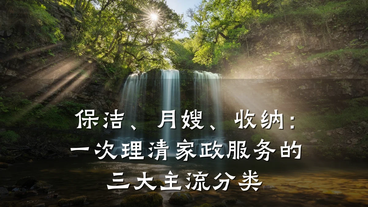 保洁、月嫂、收纳:一次理清家政服务的三大主流分类
