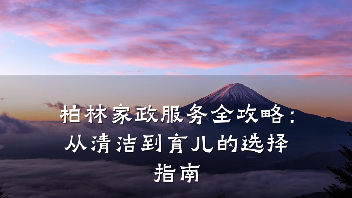 柏林家政服务全攻略:从清洁到育儿的选择指南