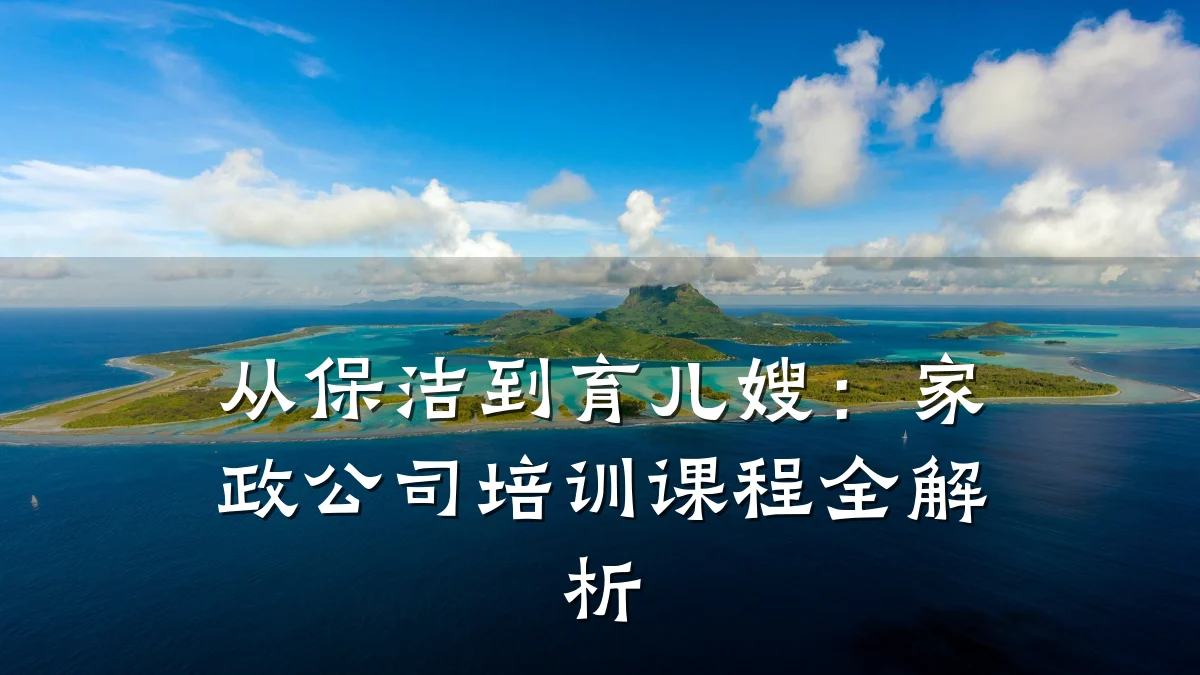 从保洁到育儿嫂:家政公司培训课程全解析