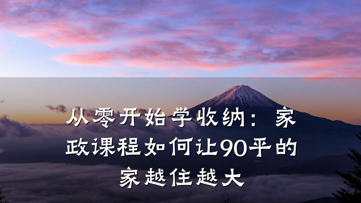 从零开始学收纳:家政课程如何让90平的家越住越大