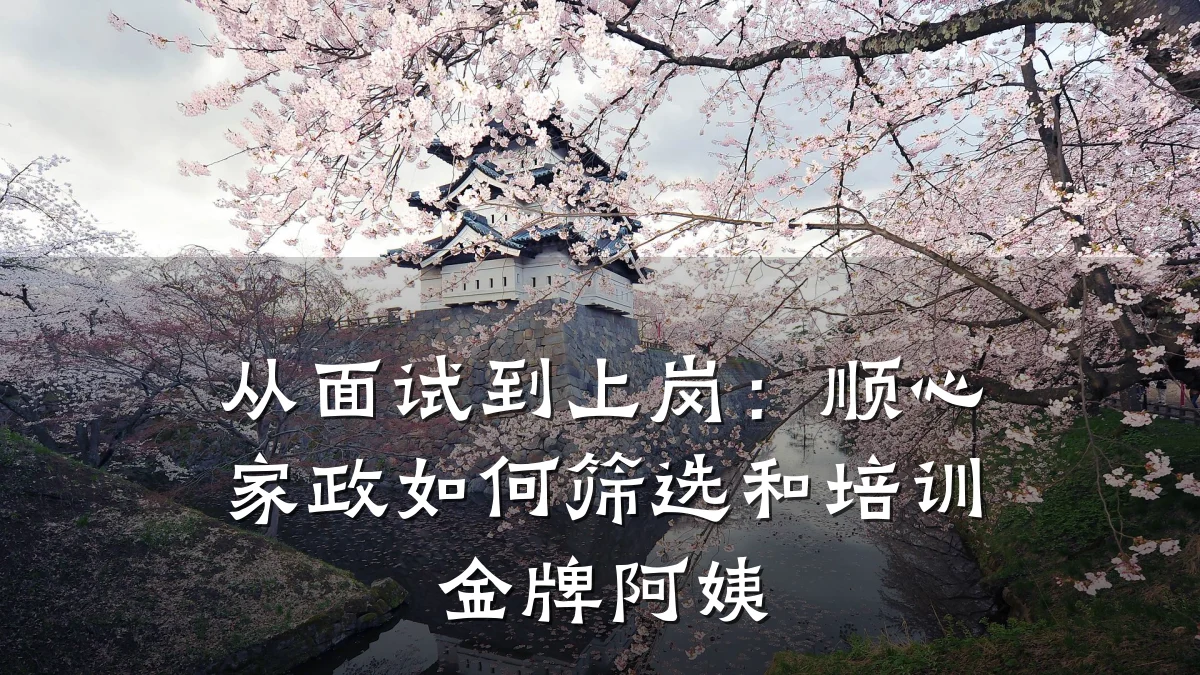 从面试到上岗：顺心家政如何筛选和培训金牌阿姨