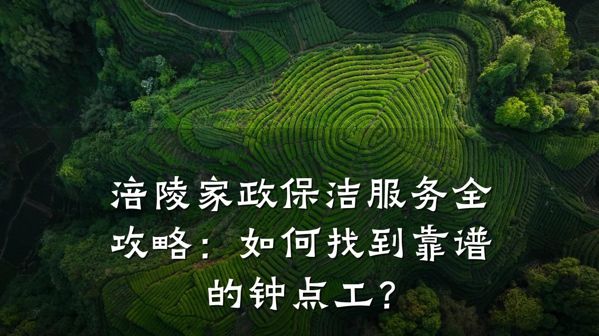 涪陵家政保洁服务全攻略:如何找到靠谱的钟点工?