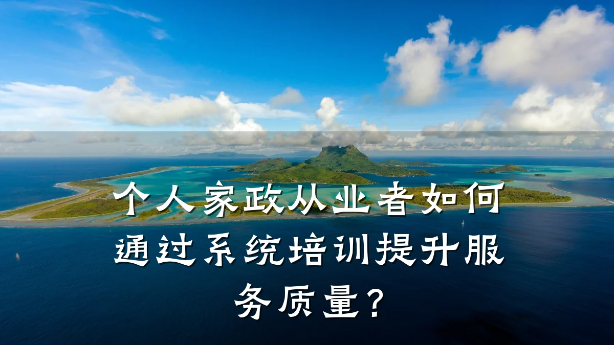 个人家政从业者如何通过系统培训提升服务质量？