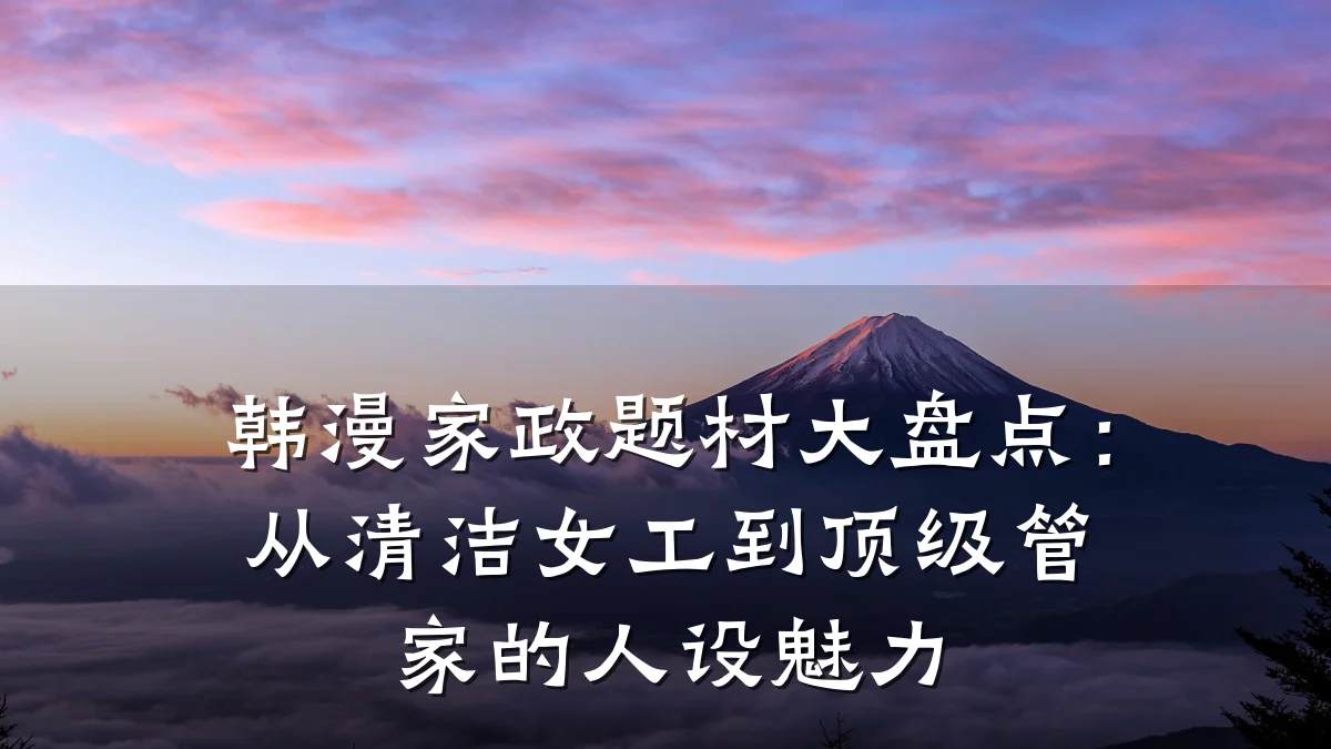 韩漫家政题材大盘点:从清洁女工到顶级管家的人设魅力