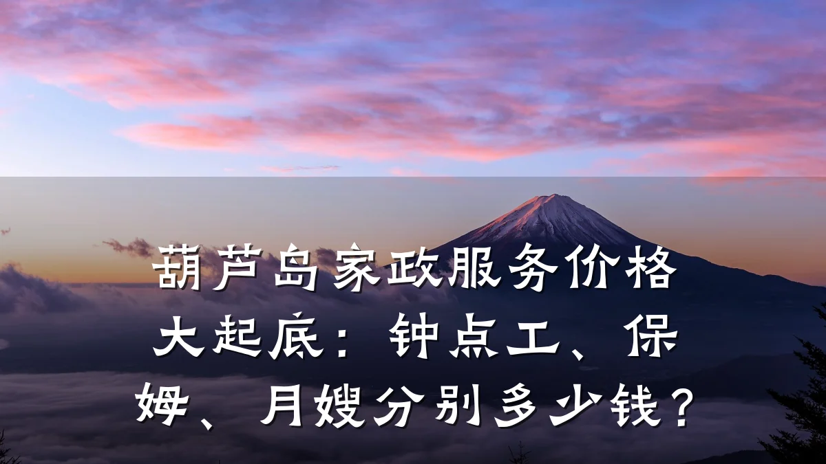 葫芦岛家政服务价格大起底:钟点工、保姆、月嫂分别多少钱?