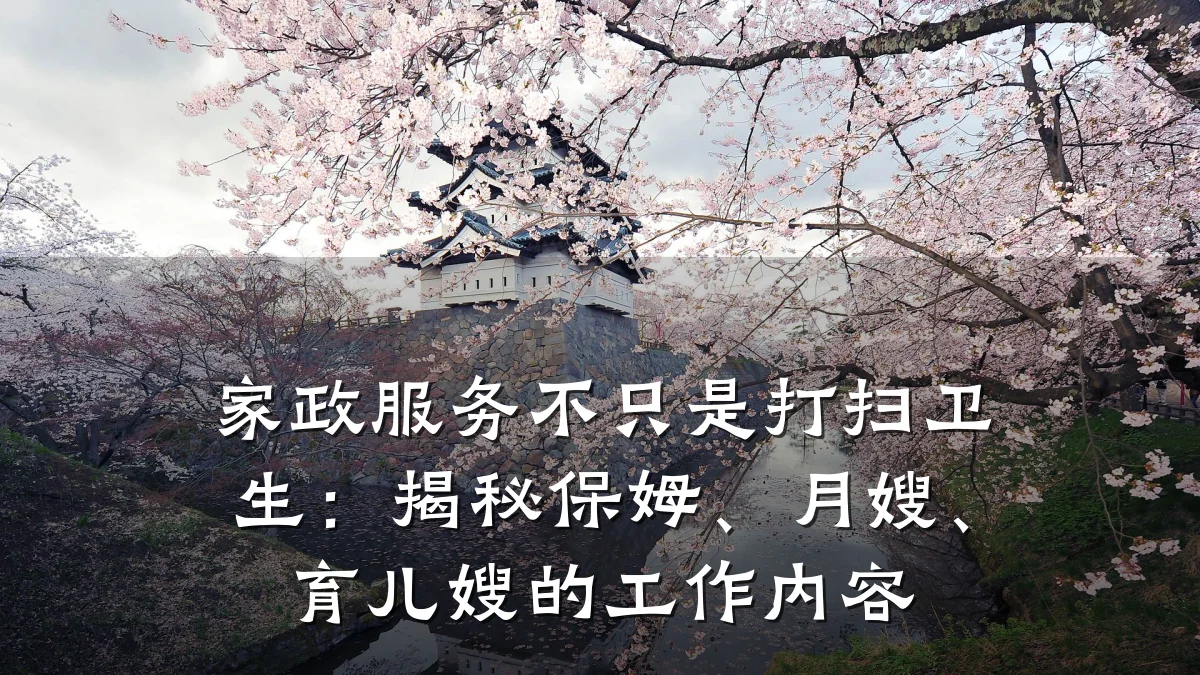 家政服务不只是打扫卫生：揭秘保姆、月嫂、育儿嫂的工作内容
