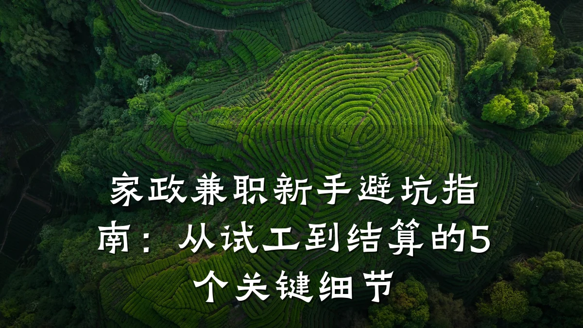 家政兼职新手避坑指南:从试工到结算的5个关键细节