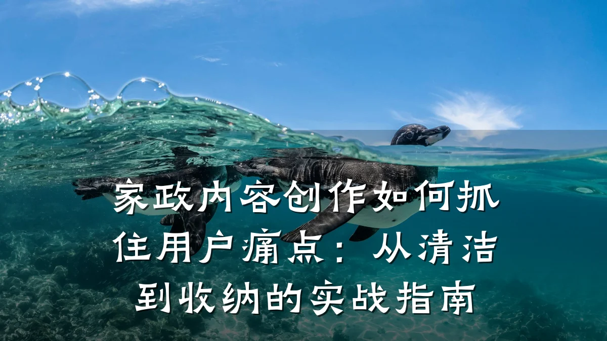 家政内容创作如何抓住用户痛点:从清洁到收纳的实战指南