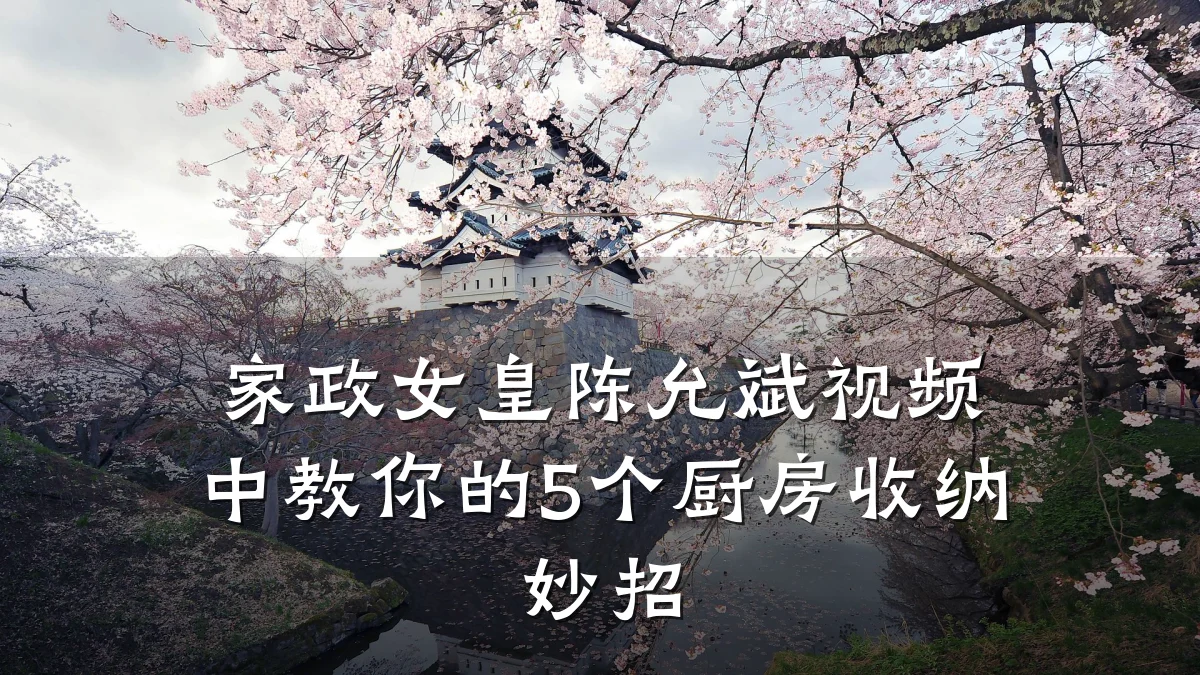 家政女皇陈允斌视频中教你的5个厨房收纳妙招