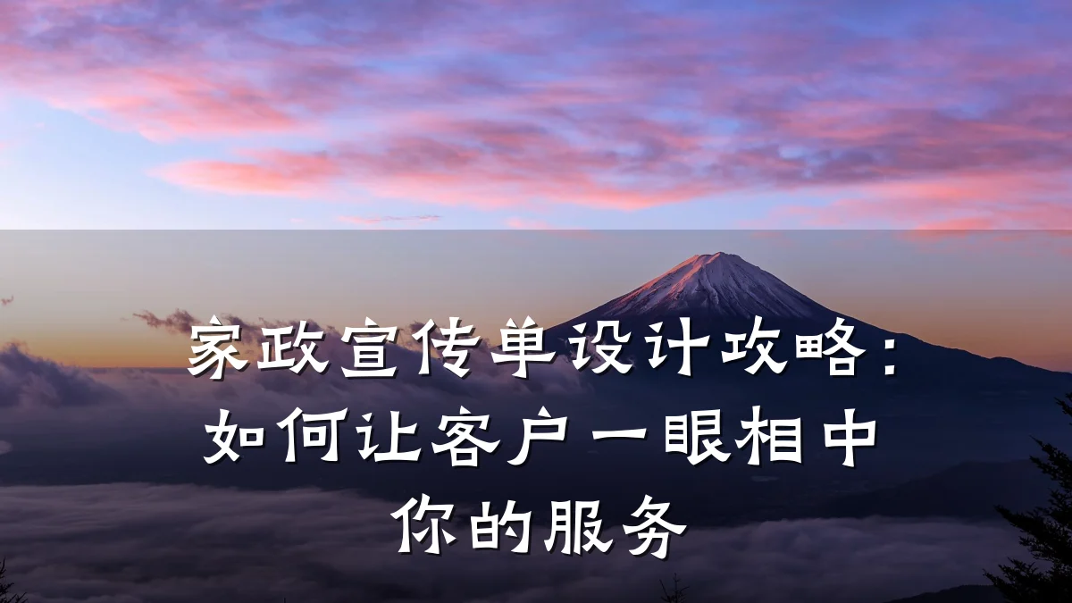 家政宣传单设计攻略:如何让客户一眼相中你的服务