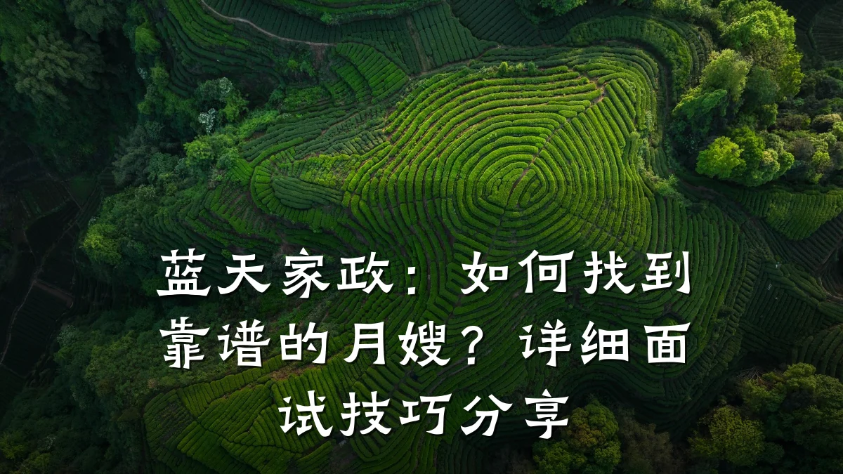 蓝天家政:如何找到靠谱的月嫂?详细面试技巧分享