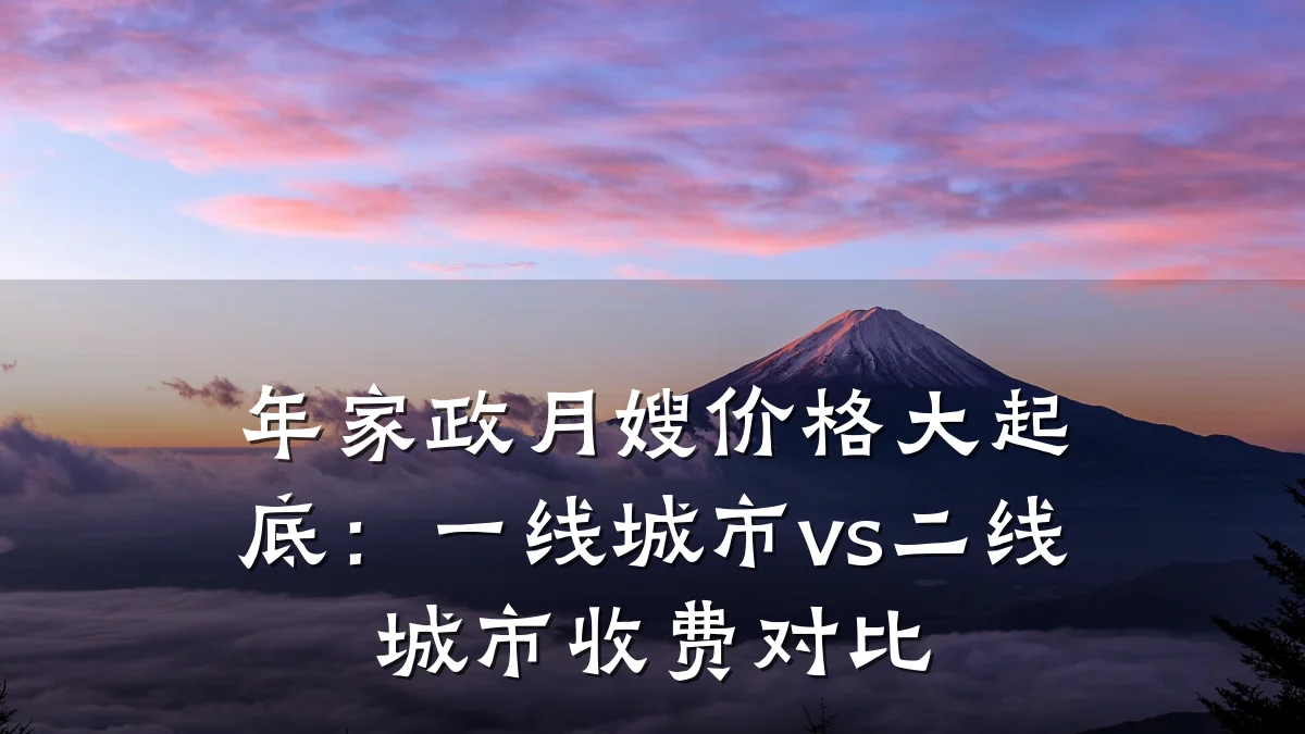 年家政月嫂价格大起底:一线城市vs二线城市收费对比