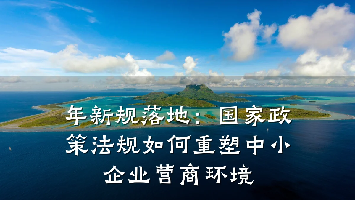 年新规落地:国家政策法规如何重塑中小企业营商环境