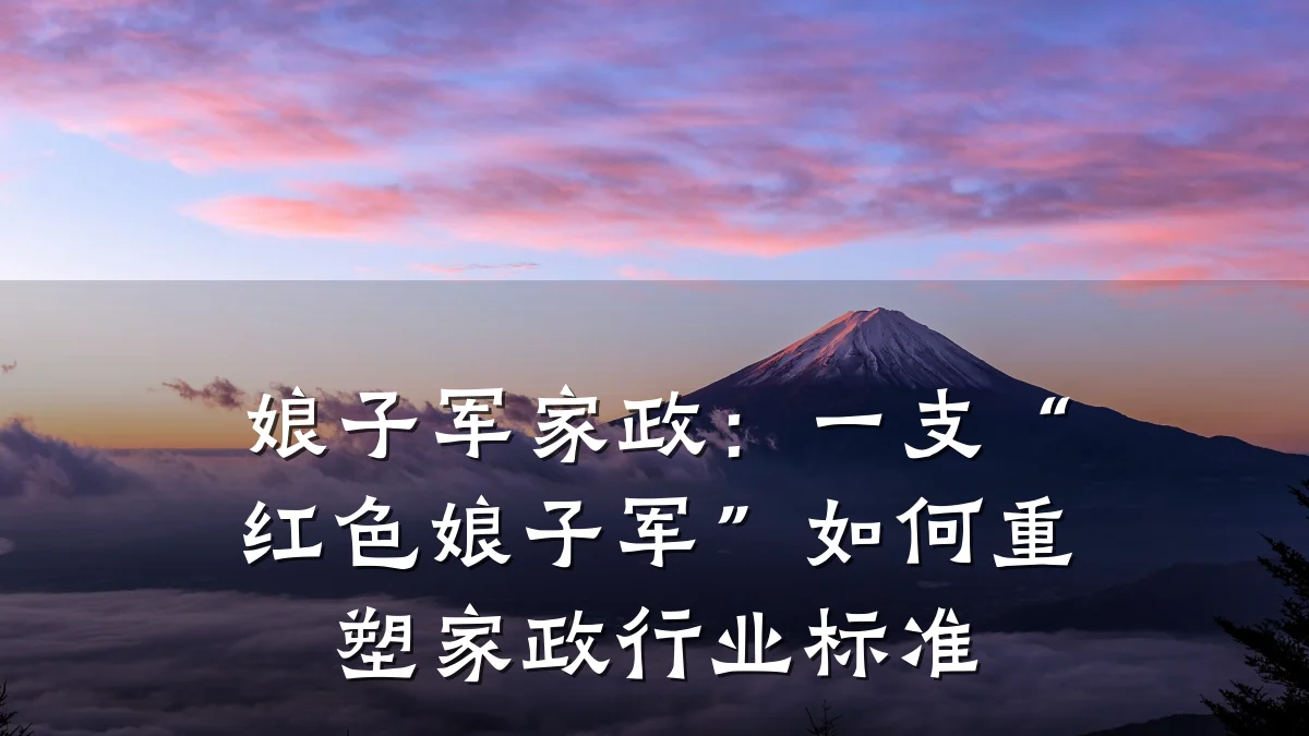 娘子军家政:一支“红色娘子军”如何重塑家政行业标准