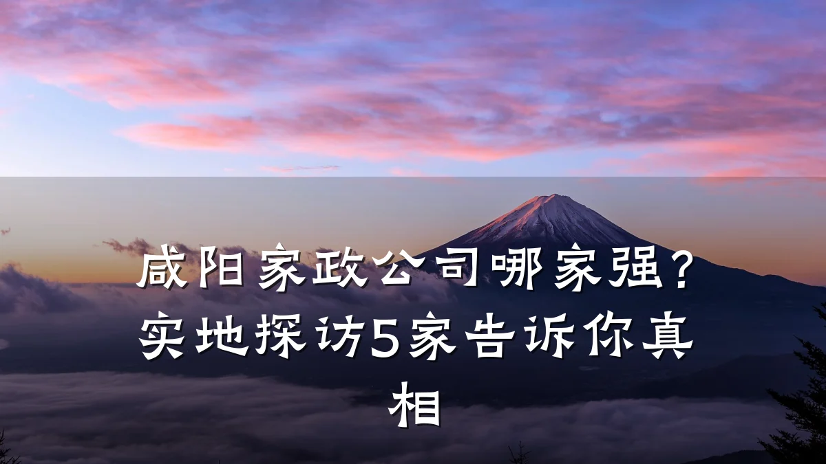 咸阳家政公司哪家强?实地探访5家告诉你真相