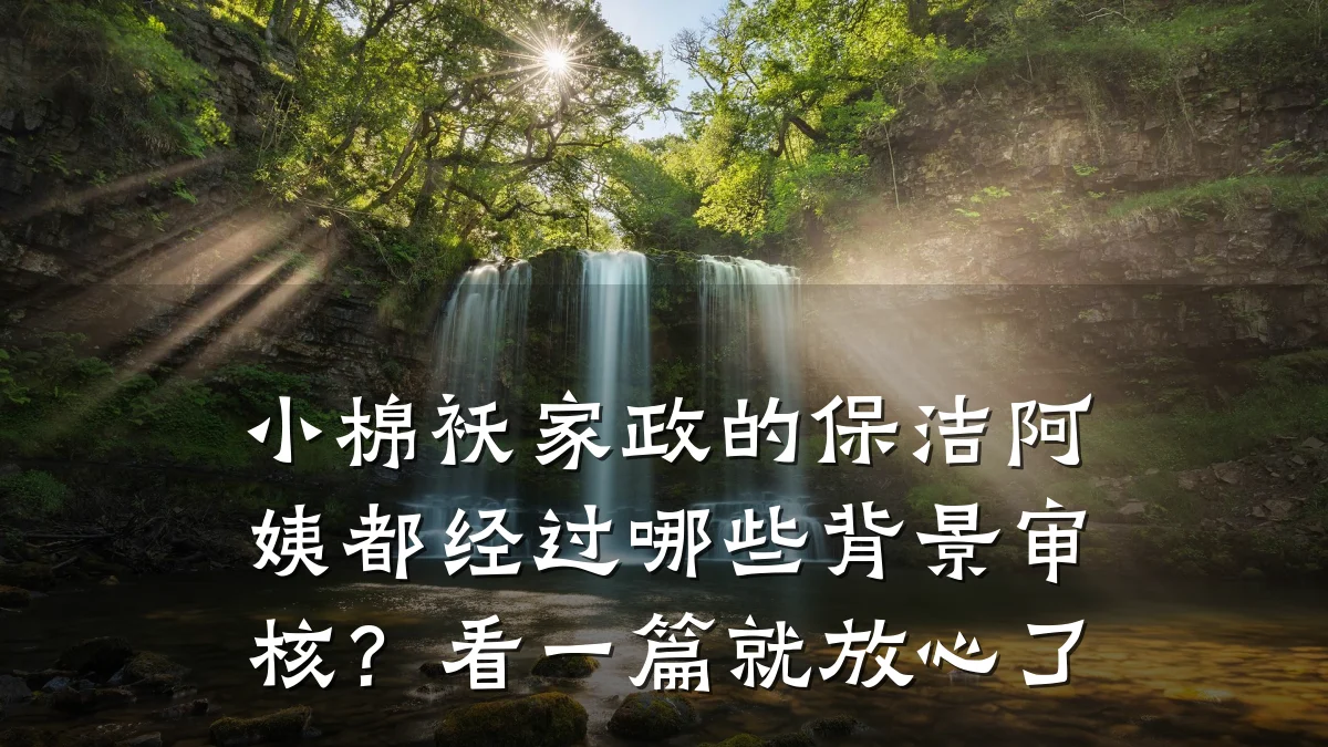 小棉袄家政的保洁阿姨都经过哪些背景审核？看一篇就放心了