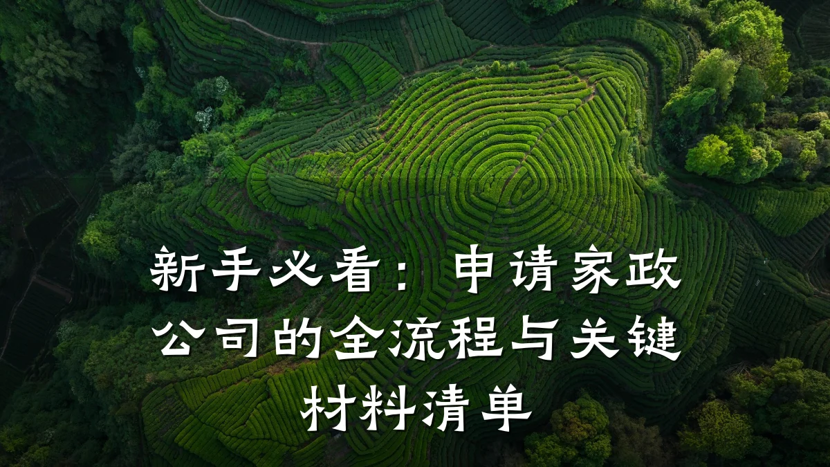 新手必看:申请家政公司的全流程与关键材料清单