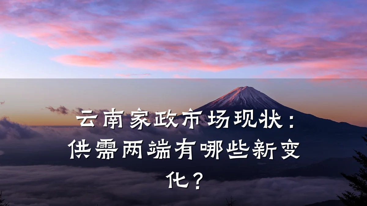 云南家政市场现状：供需两端有哪些新变化？