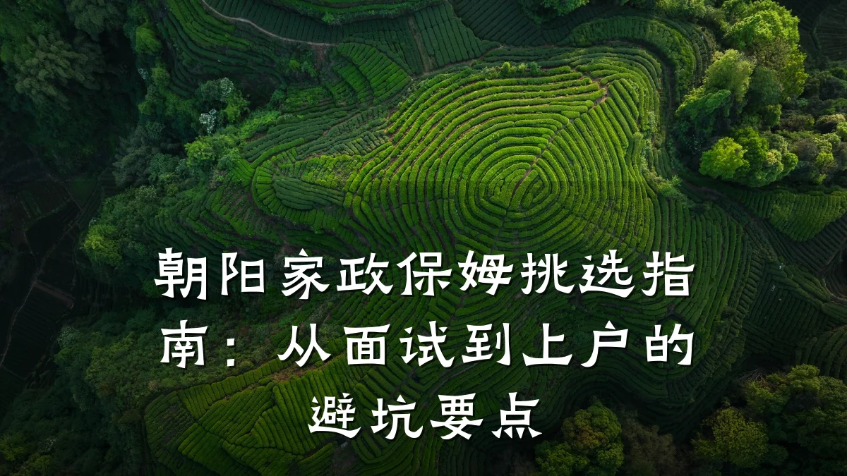 朝阳家政保姆挑选指南:从面试到上户的避坑要点