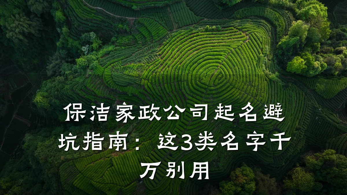 保洁家政公司起名避坑指南:这3类名字千万别用