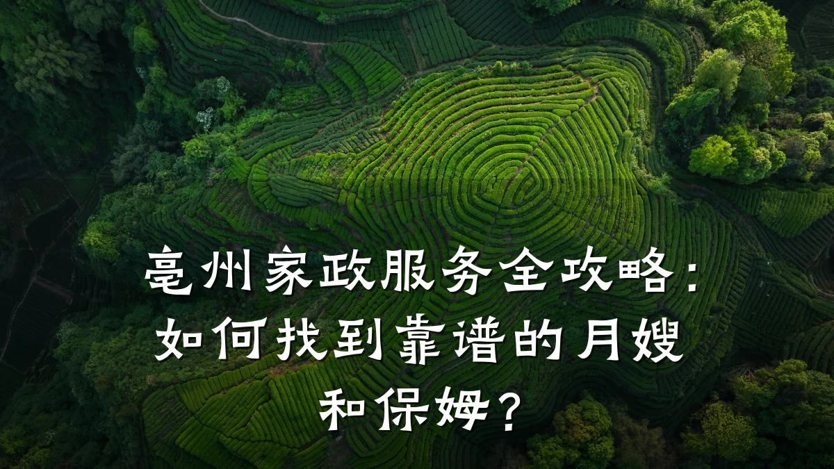 亳州家政服务全攻略：如何找到靠谱的月嫂和保姆？