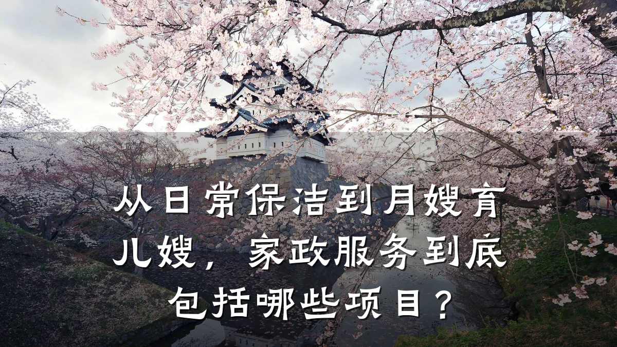 从日常保洁到月嫂育儿嫂,家政服务到底包括哪些项目?