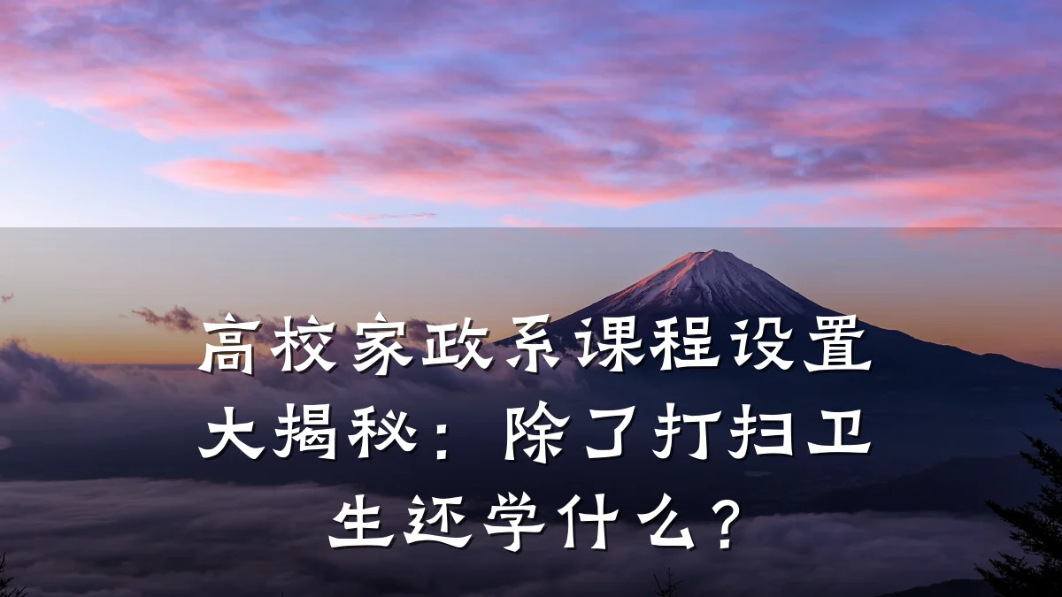高校家政系课程设置大揭秘:除了打扫卫生还学什么?