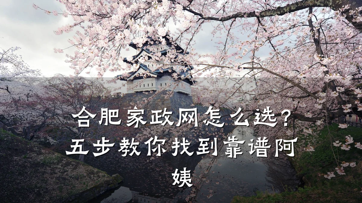 合肥家政网怎么选?五步教你找到靠谱阿姨