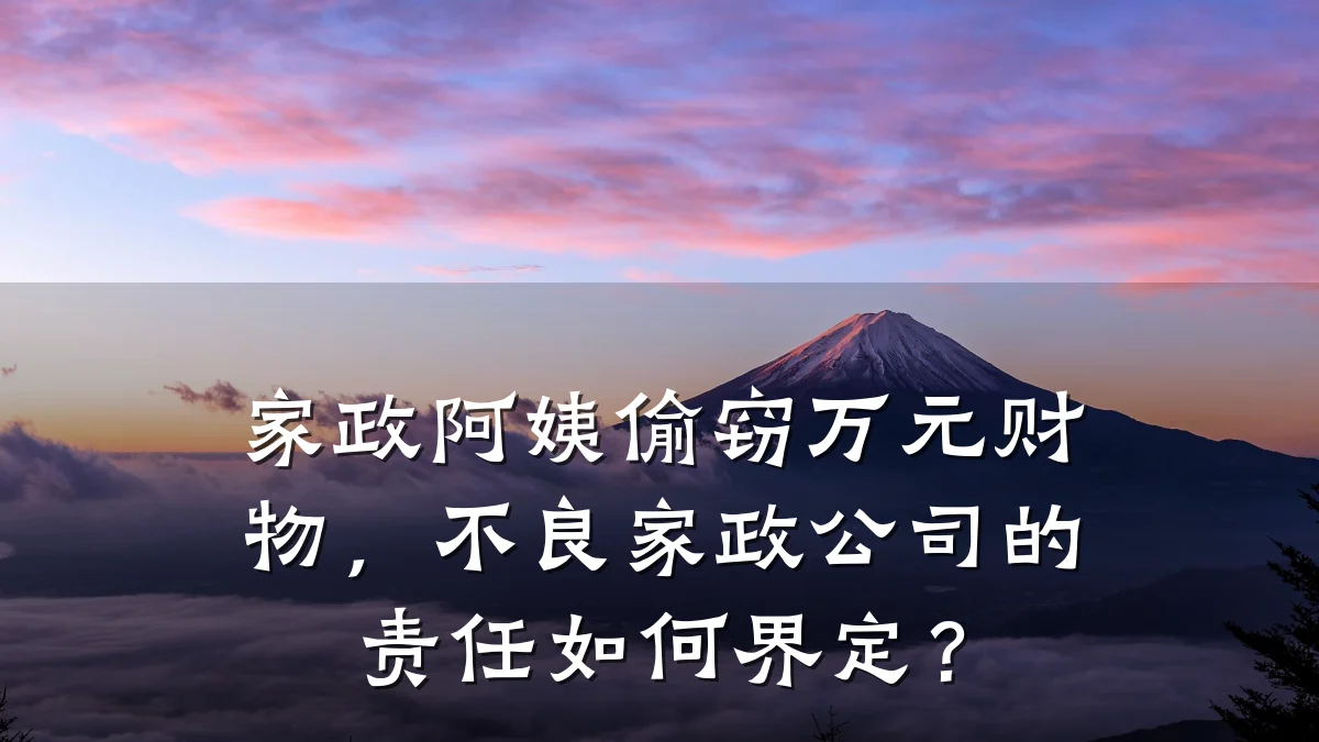家政阿姨偷窃万元财物,不良家政公司的责任如何界定?