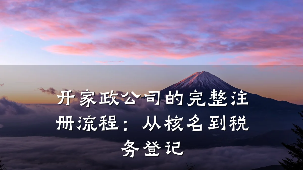 开家政公司的完整注册流程:从核名到税务登记