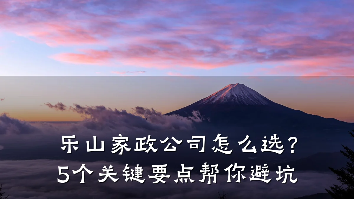 乐山家政公司怎么选？5个关键要点帮你避坑