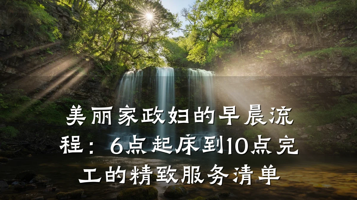 美丽家政妇的早晨流程:6点起床到10点完工的精致服务清单