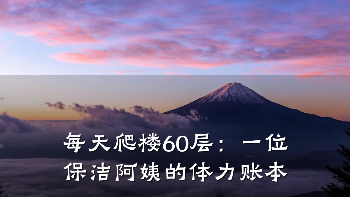 每天爬楼60层：一位保洁阿姨的体力账本