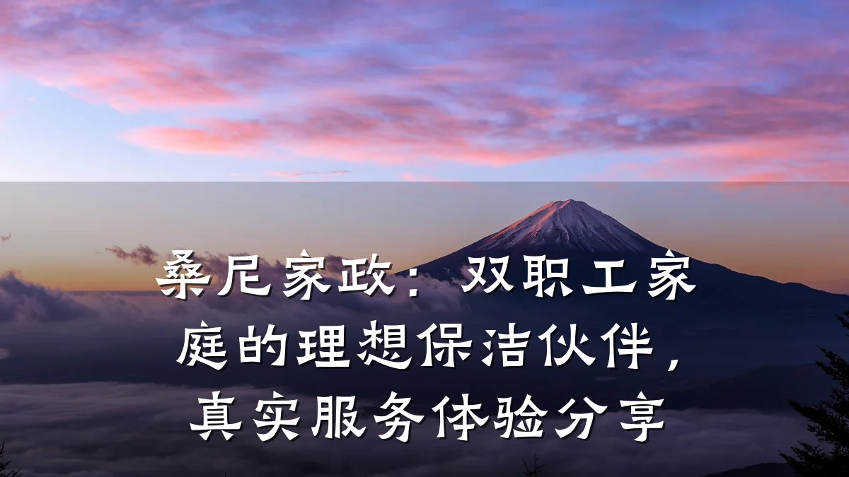 桑尼家政:双职工家庭的理想保洁伙伴,真实服务体验分享
