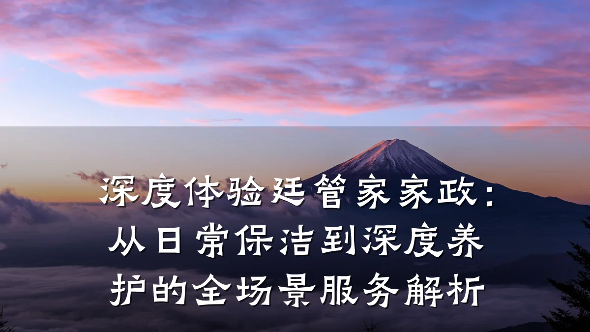 深度体验廷管家家政:从日常保洁到深度养护的全场景服务解析