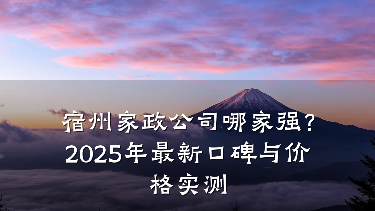 宿州家政公司哪家强?2025年最新口碑与价格实测